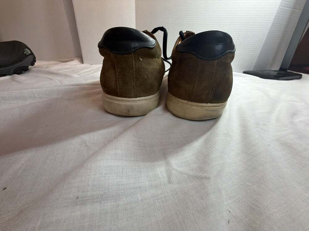 Allen Edmonds Suede Leather Sneakers Olive Green Size 14 - Picture 5 of 5